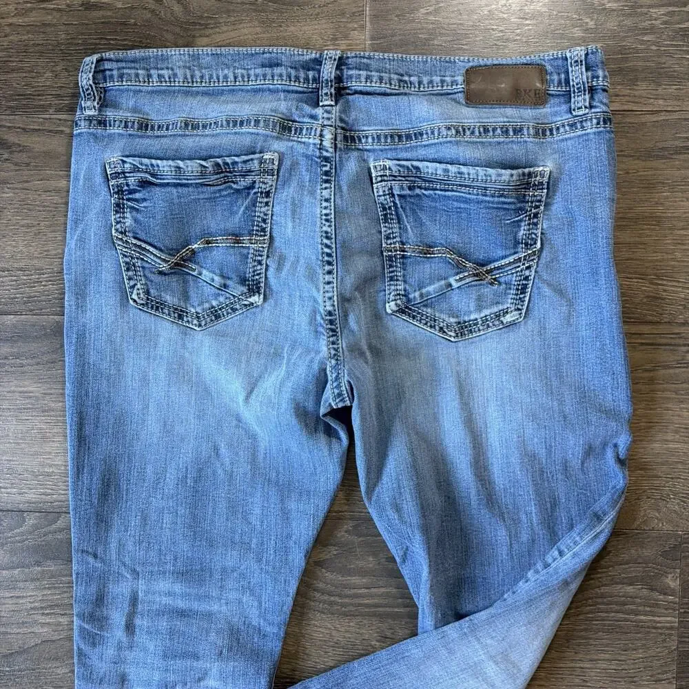 Y2K Buckle BKE Jake 42x32 Jeans Western Cowboy Grunge Straight Distressed Denim